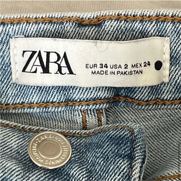 Zara Skinny Distressed & ripped Light Wash Denim Jeans Size 2 - Picture 5 of 5